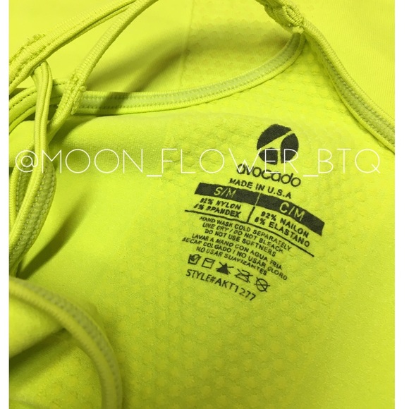 Avocado Neon Yellow Crisscross Back Workout Tank Top – Fitted Activewear - Picture 7 of 10